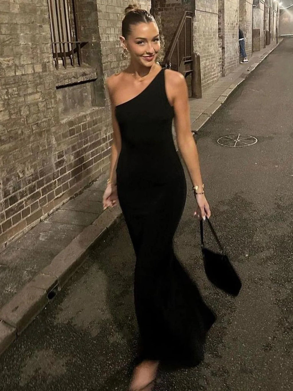 Dulzura One Shoulder Sleeveless Backless Long Dress Solid Sexy Elegant Casual Maxi Dress Party Club Streetwear Spring Summer